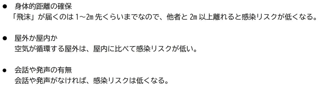 マスクを外せる環境とは