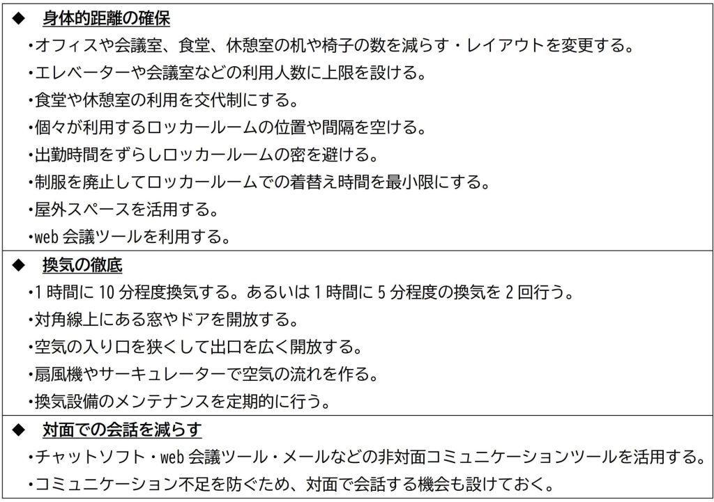 事業所内でマスクを外すための工夫