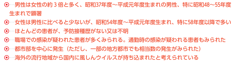 風疹の大流行の特徴