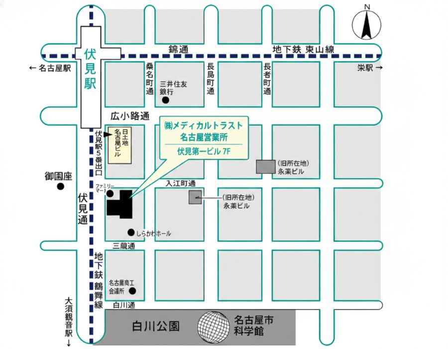 名古屋新営業所地図